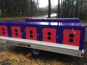 custom dog trailer on two place snowmachine trailer