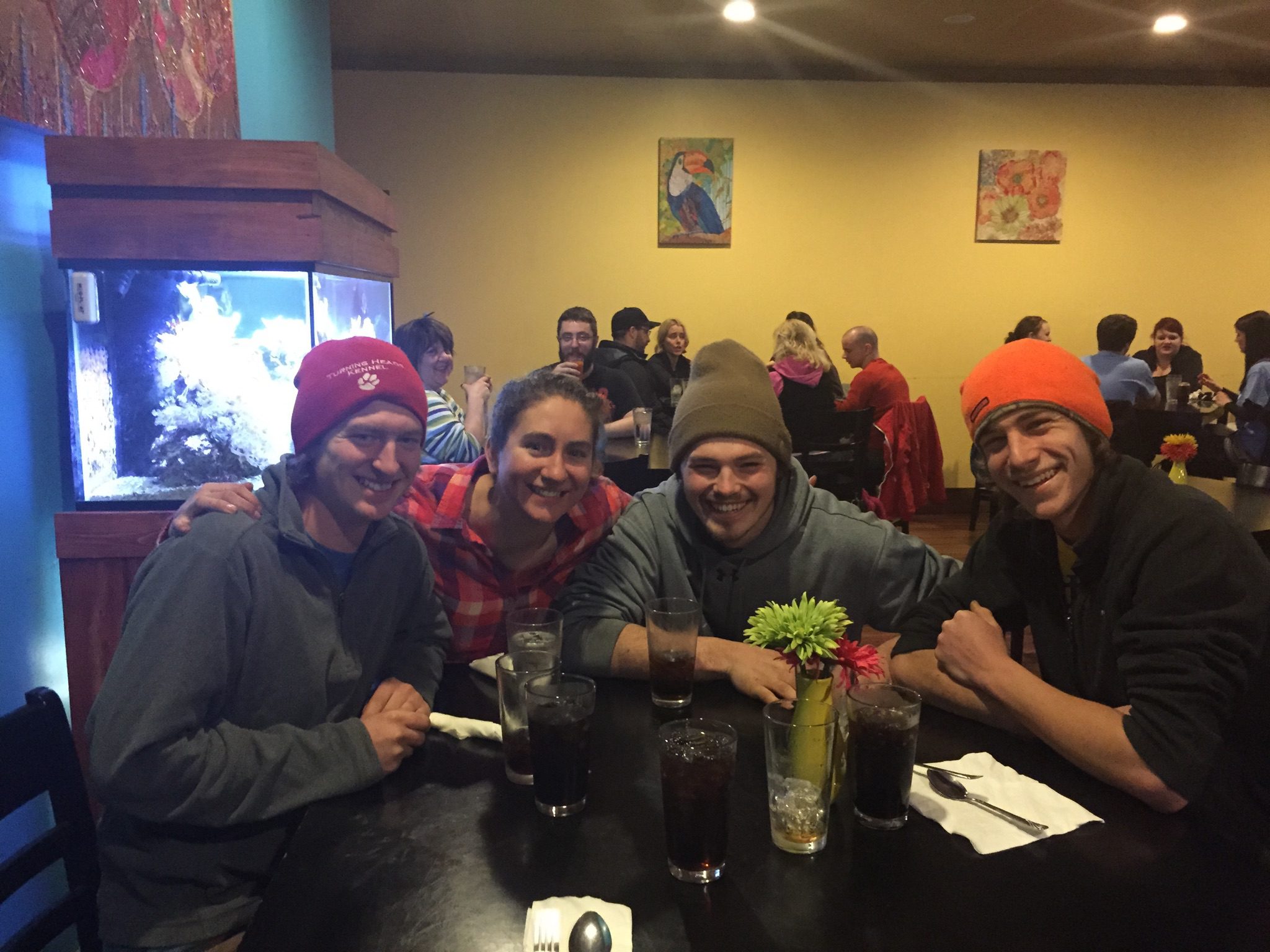 Travis, Sarah, Wyatt, & Justin at Woody's Thai Kitchen in Seward, AK