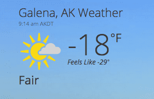 Temperature at the Galena Checkpoint Iditarod 2015