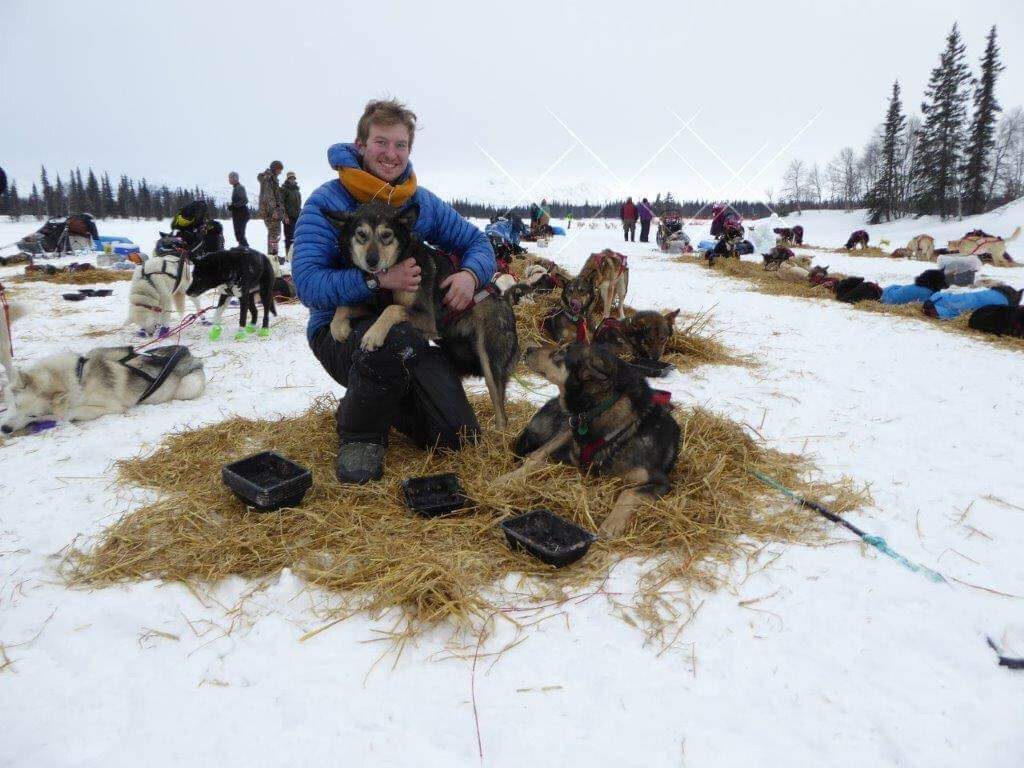 Travis Beals in the Fingerlake Checkpoint during the 2018 Iditarod