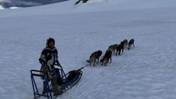 Xael Zac Archyfiel on Godwin Glacier where he is a tour guide for Turning Heads Kennel
